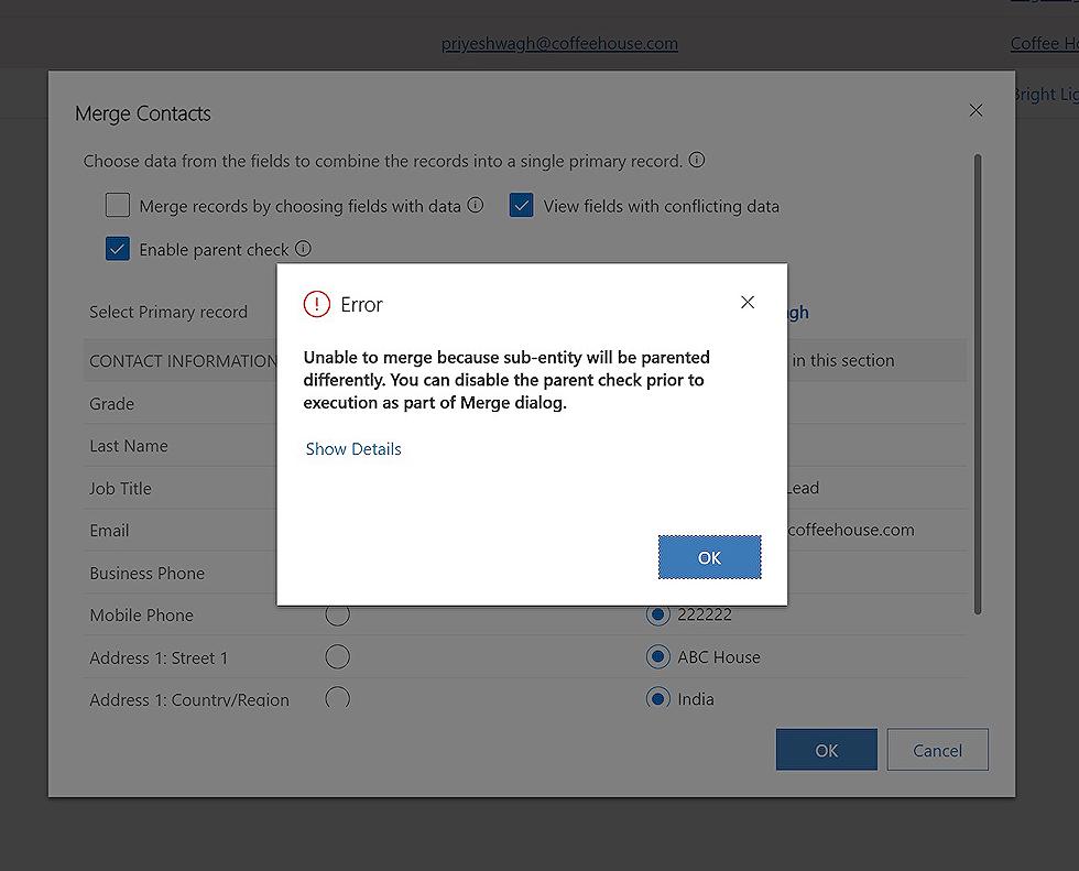 Parent Check for Merging Records in Dynamics 365 CRM | Power Apps