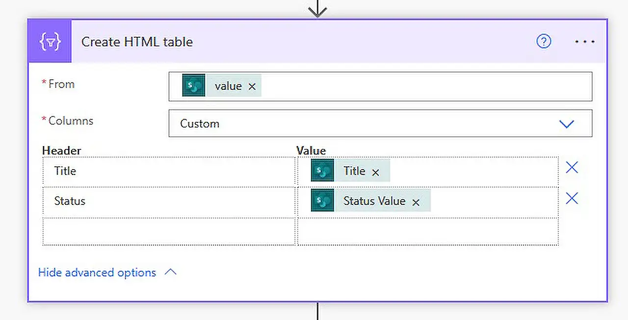 HTML & CSV Table Creation in Power Automate