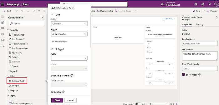 Model-Driven App - Customizing Editable Grids in Model-Driven Apps Guide