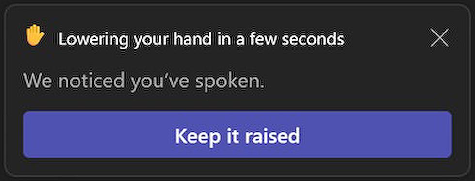 Now in public preview: Automatic lowering of a user's Raised Hand after speaking