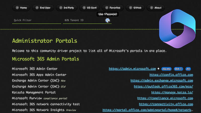 Microsoft Administrator Portals by Adam Fowler