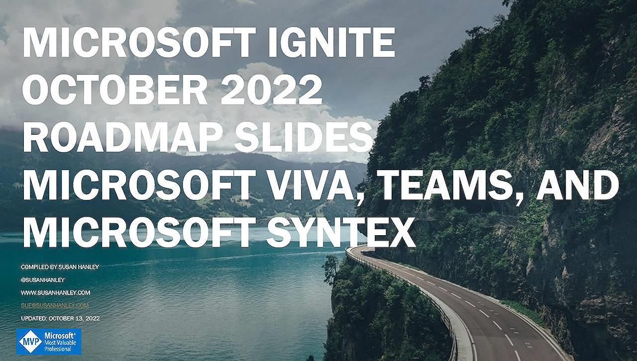 Susan Hanleys Guide to Viva, Teams, & Syntex Roadmap Slides