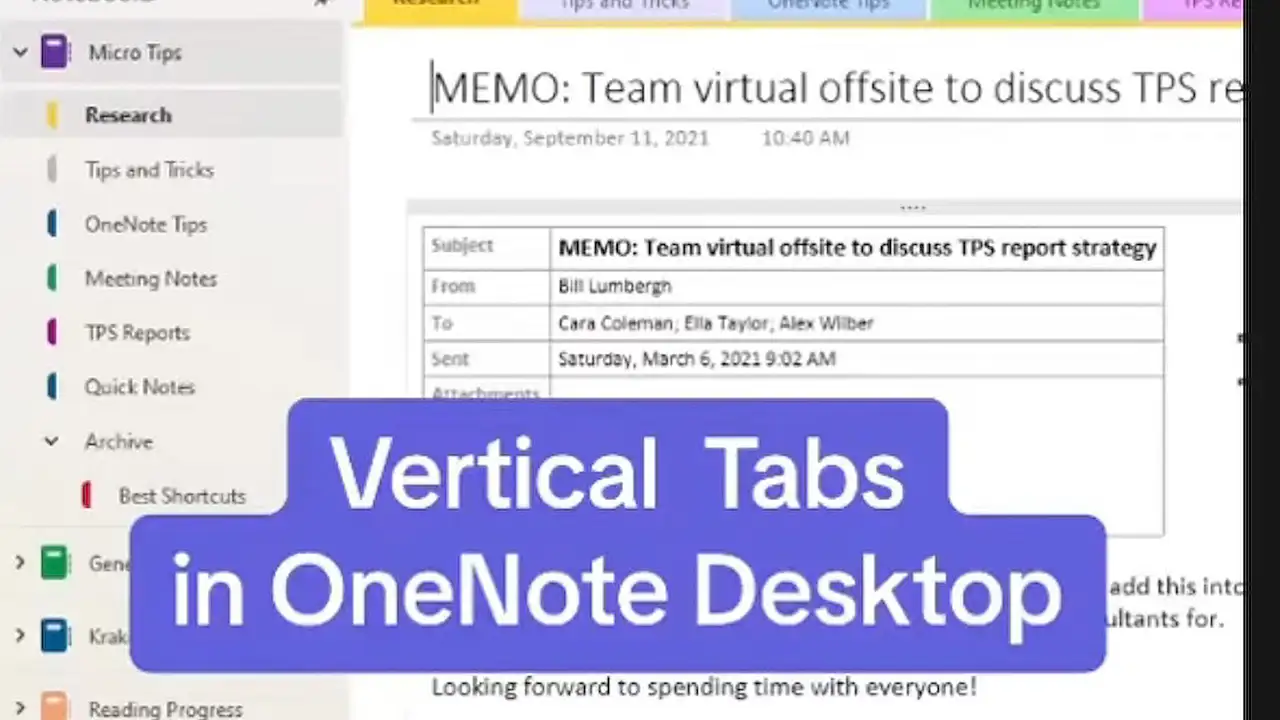 Vertical Tabs Guide Enhance OneNote Efficiency