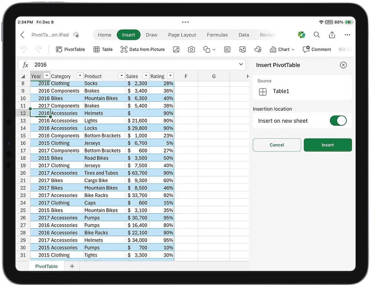 Excel for iPad: Mastering PivotTables Made Easy