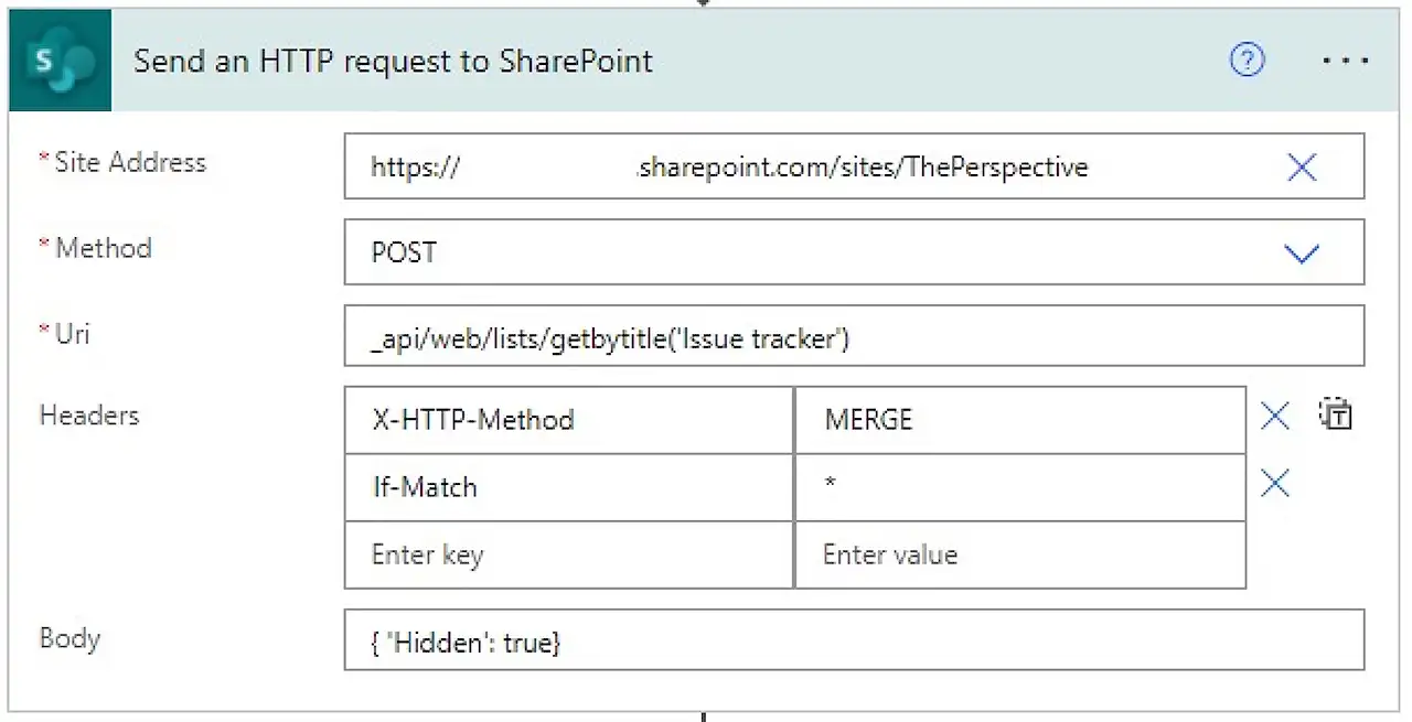 Using Power Automate to Hide SharePoint List from Site Contents