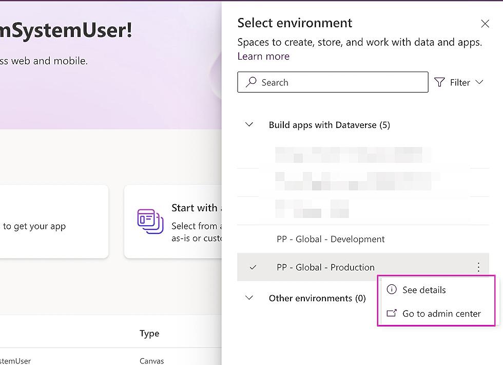 Opening an Environment in Microsoft Power Apps Using Admin Center and Maker Portal
